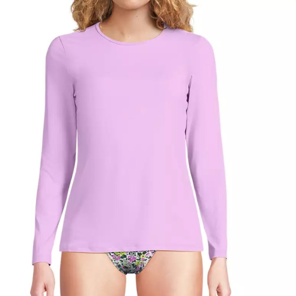 NWT- Lands' End - Sunshade UPF 50 - Long sleeve - Purple - Swim - Size Small